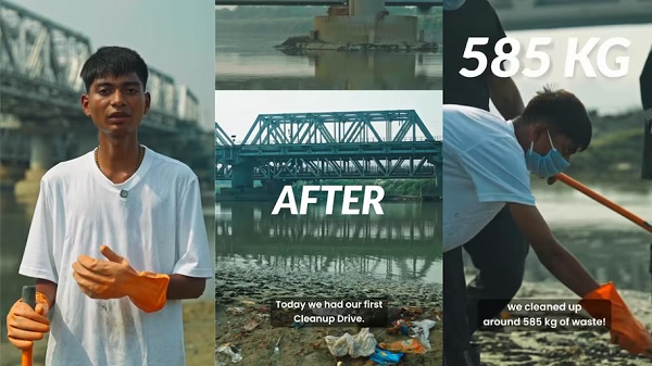 अजनार नदी के बाद यमुना की सफाई में जुटे ‘बिट्टू तबाही’, साढ़े 4 घंटे में 585 किलो कचरा हटाने का दावा