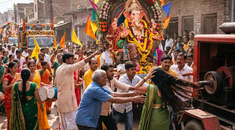 उन्नाव में शोभायात्रा के दौरान दर्दनाक हादसा, जनरेटर में फंसे महिला के बाल; सिर की खाल तक उखड़ी